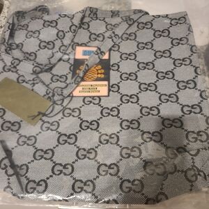 Gucci Black and Gray Monogram Tote